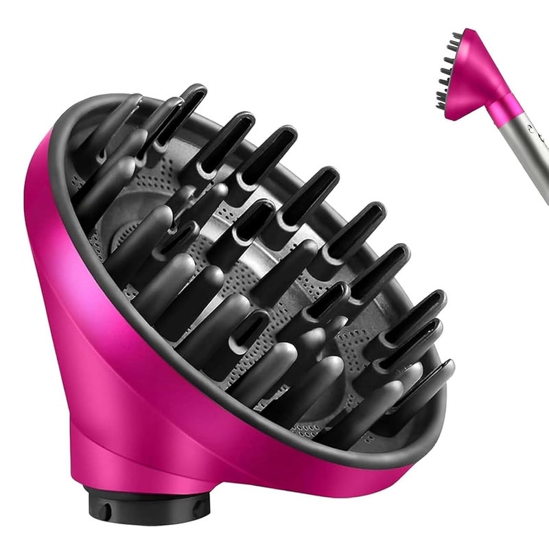 MengTiger Upgraded Large Diffuser Attachment for Dyson Airwrap Styler - Converts to Hair Dryer, Faster and Define Curls, Heat Resistant Nylon Fiber Nozzle Attachments, Rose - Image 1